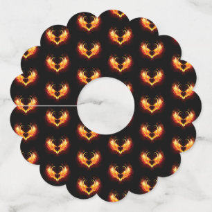 Étiquette Pour Verre De Vin Angel Fire Heart with Wings