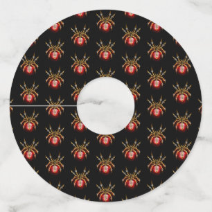 Étiquette Pour Verre De Vin Araignée en vapeur noire