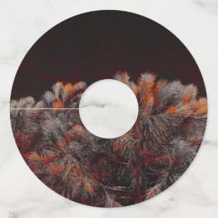 Étiquette Pour Verre De Vin Art numérique de pin avec taches de couleur orange