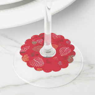 Étiquette Pour Verre De Vin Automne, Motif Feuille