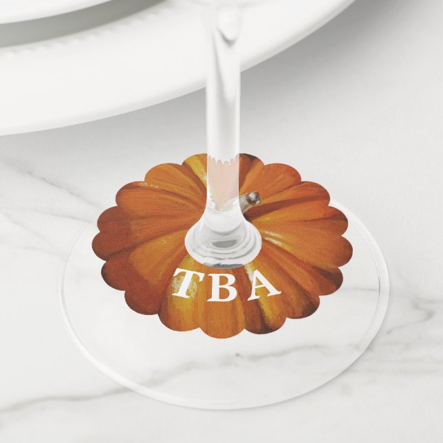 Étiquette Pour Verre De Vin Balise Vin citrouille (De près)