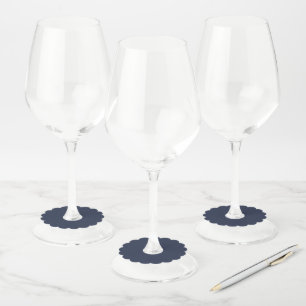 Étiquette Pour Verre De Vin Bleu marine