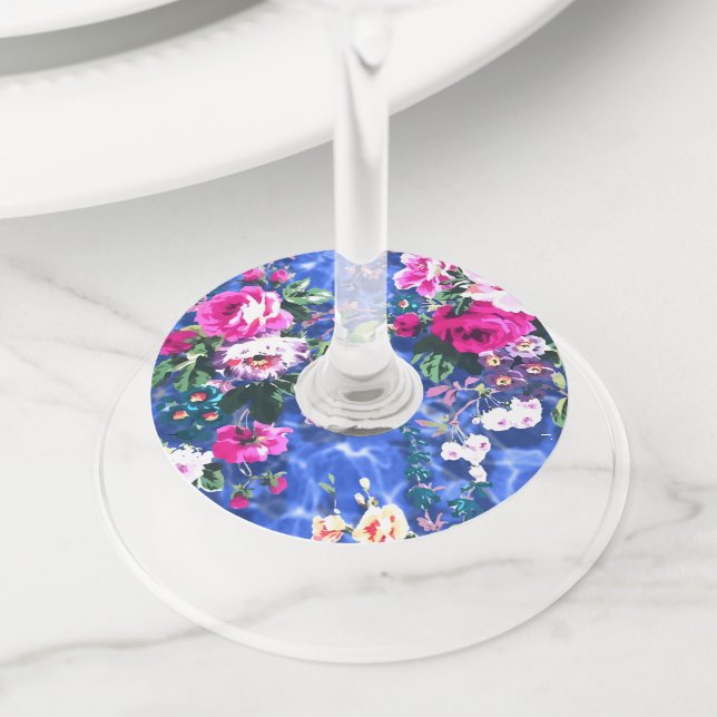 Étiquette Pour Verre De Vin Bouquets avec roses (De près)