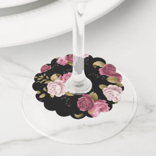 Étiquette Pour Verre De Vin Bouquets de Roses 3