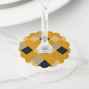 Étiquette Pour Verre De Vin Carré géométrique Résumé 9