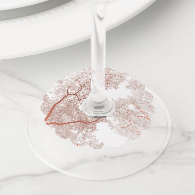 Étiquette Pour Verre De Vin Carte des arbres 2 (De près)
