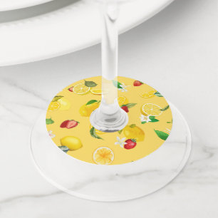 Étiquette Pour Verre De Vin Citron et fraise 3