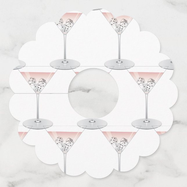 Étiquette Pour Verre De Vin Cocktail Bunco Martini (Devant)