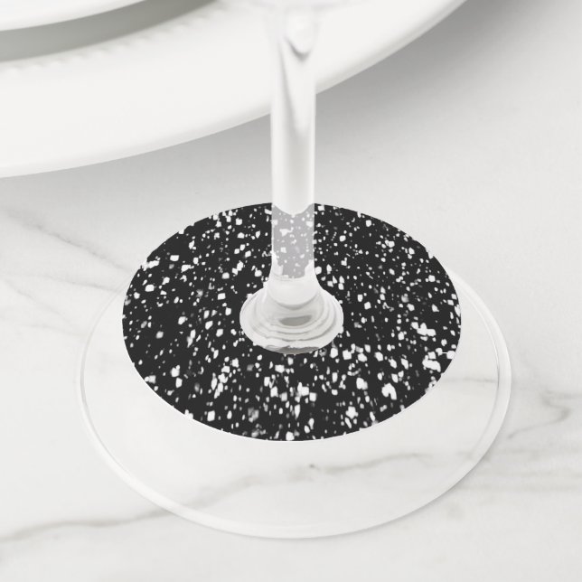 Étiquette Pour Verre De Vin Conception de motif abstrait Terrazzo (De près)