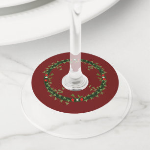 Étiquette Pour Verre De Vin Couronne gothique de Noël