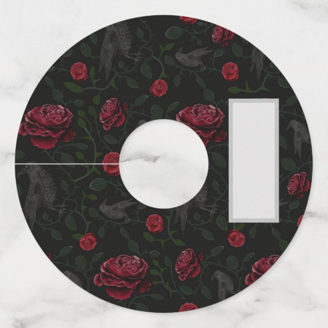 Étiquette Pour Verre De Vin Courses et Roses (Devant)
