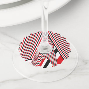 Étiquette Pour Verre De Vin Création de Motif Abstrait 2