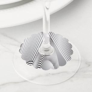 Étiquette Pour Verre De Vin Création de Motif Abstrait 3