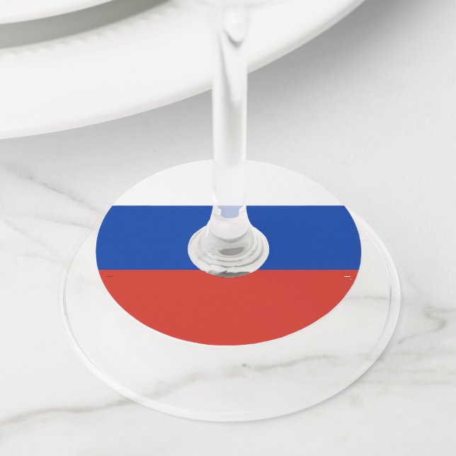 Étiquette Pour Verre De Vin Drapeau de la Russie (De près)