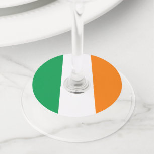 Étiquette Pour Verre De Vin Drapeau de l'Irlande