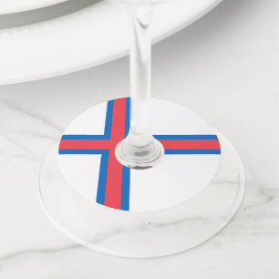 Étiquette Pour Verre De Vin Drapeau des îles Féroé