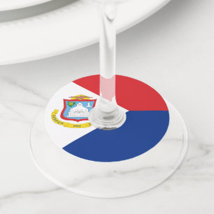 Étiquette Pour Verre De Vin Drapeau Sint Maarten