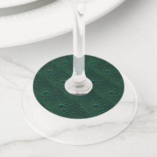 Étiquette Pour Verre De Vin Eau sur métal vert