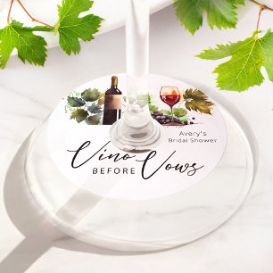 Étiquette Pour Verre De Vin Élégant Aquarelle Vino Avant Voeux Enterrement de 