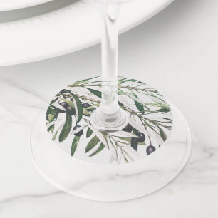 Étiquette Pour Verre De Vin Élégant Vintage Olive Branch Verre Tags