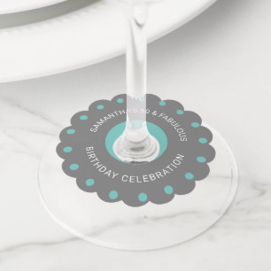 Étiquette Pour Verre De Vin Fête d'anniversaire Chic 50 et Fabuleuse