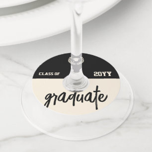 Étiquette Pour Verre De Vin Fête de graduation moderne personnalisée