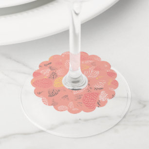 Étiquette Pour Verre De Vin Feuilles d'automne Motif 5