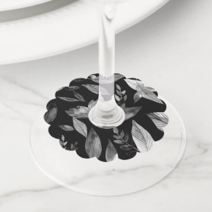 Étiquette Pour Verre De Vin Feuilles tombées aquarelle 9