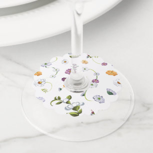 Étiquette Pour Verre De Vin Fleur de marguerite 2