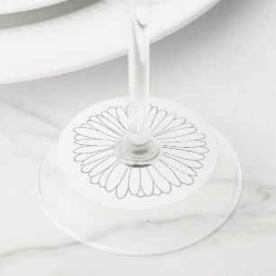 Étiquette Pour Verre De Vin Fleur de marguerite Fleurs de marguerite Fête de j