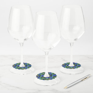 Étiquette Pour Verre De Vin Floral