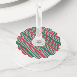 Étiquette Pour Verre De Vin Fond à rayures diagonales