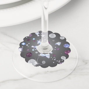 Étiquette Pour Verre De Vin Galaxie de diamant 5