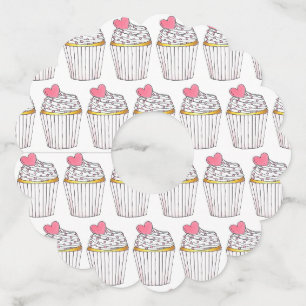 Étiquette Pour Verre De Vin Gâteau Cupcake Cœur Rose Célébration de Baby Showe