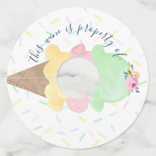 Étiquette Pour Verre De Vin Glace Mariage ou Baby Shower