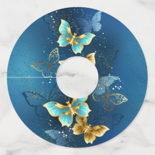 Étiquette Pour Verre De Vin Golden butterflies