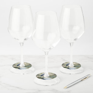 Étiquette Pour Verre De Vin Grand héron bleu