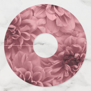 Étiquette Pour Verre De Vin Grappe florale Mauve Dahlias