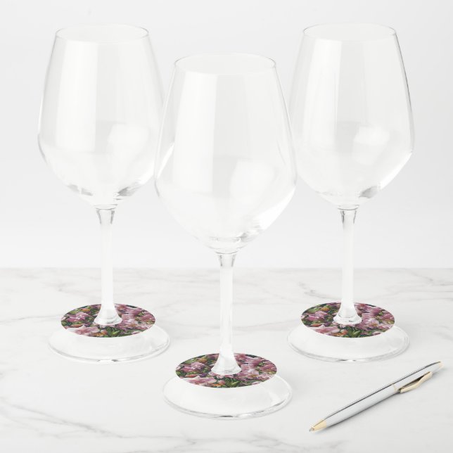 Étiquette Pour Verre De Vin Impressions fleurs sauvages (Lot)