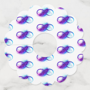 Étiquette Pour Verre De Vin Infinity with purple feather