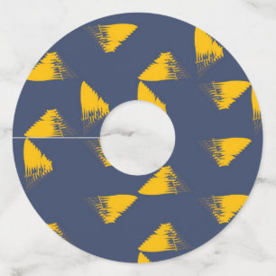 Étiquette Pour Verre De Vin Jaune, cool, unique, triangles tendance