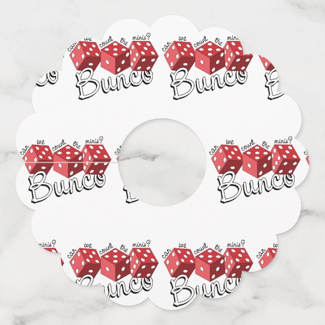 Étiquette Pour Verre De Vin Jeu de dés Bunco (Devant)