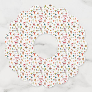 Étiquette Pour Verre De Vin Joyeux Motif de Noël