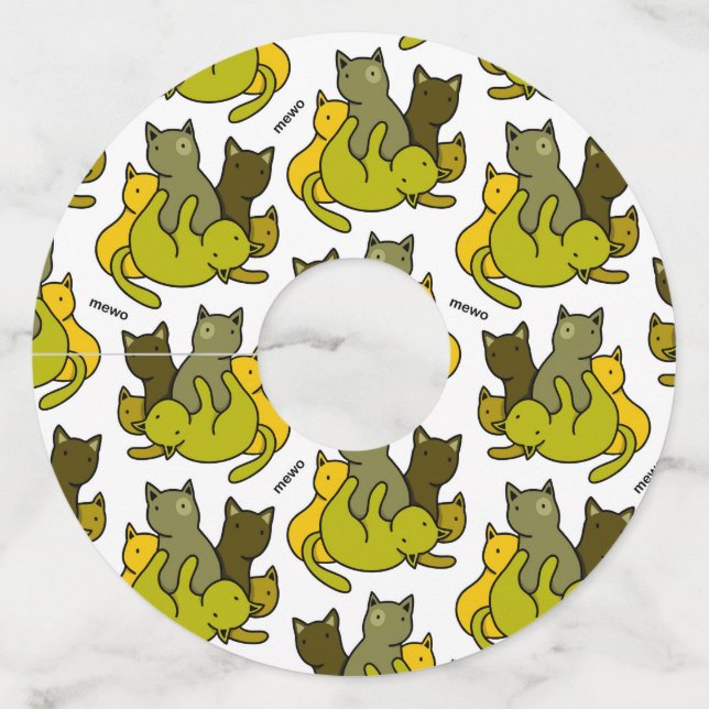 Étiquette Pour Verre De Vin Les chatons d'olive (Devant)