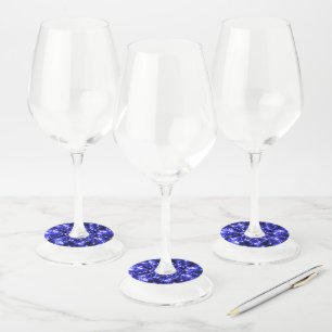 Étiquette Pour Verre De Vin Lumières Bleues