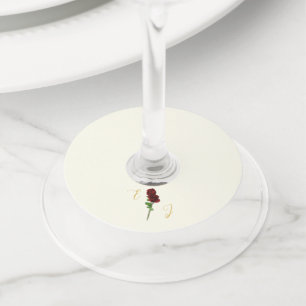 Étiquette Pour Verre De Vin Mariage Rose d'or ivoire