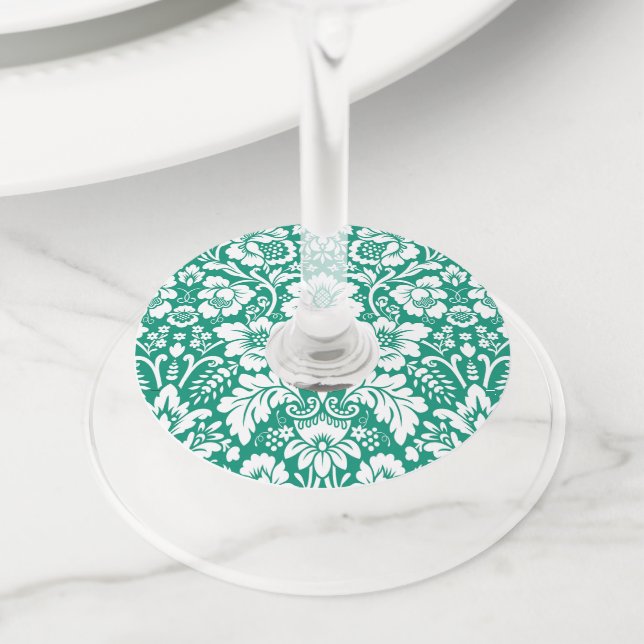 Étiquette Pour Verre De Vin Modèle Damask 10 (De près)