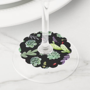 Étiquette Pour Verre De Vin Motif Cactus 2