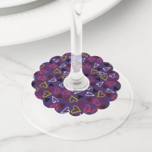Étiquette Pour Verre De Vin Motif de coeur 32