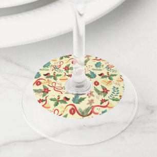 Étiquette Pour Verre De Vin Motif de Noël